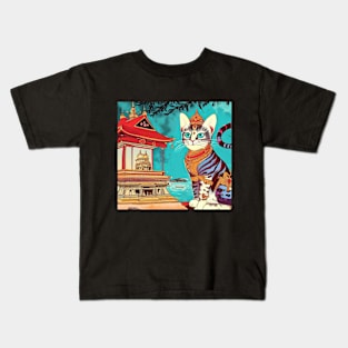 Hindu Kitty at the Temple Kids T-Shirt